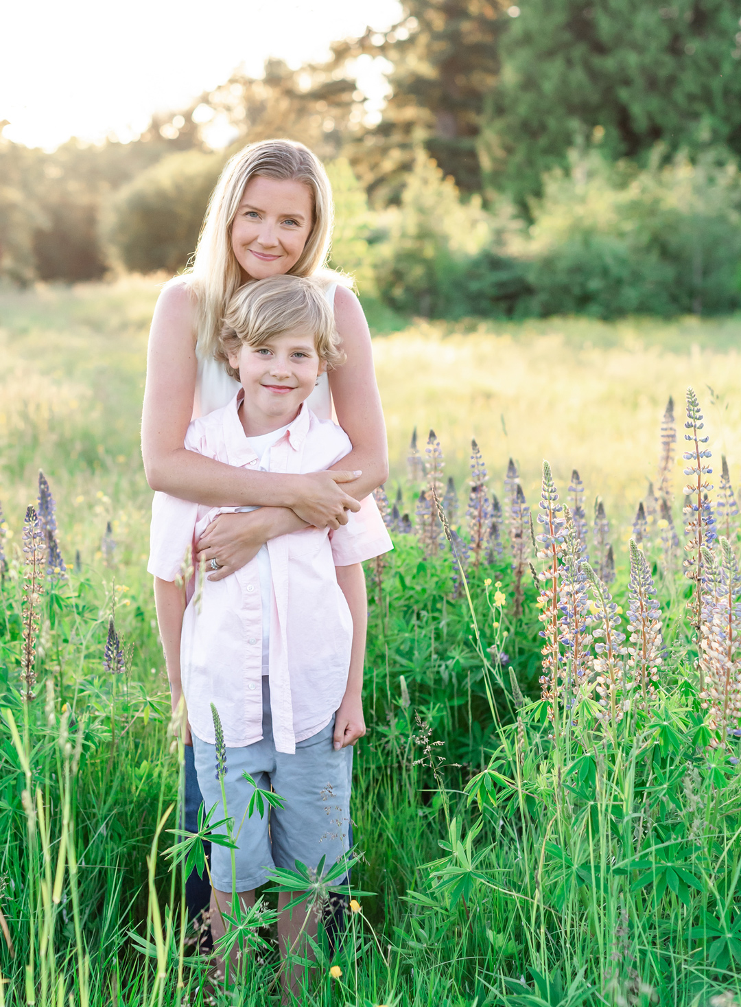 Mother and son photos outdoors on the Sunshine Coast, BC.